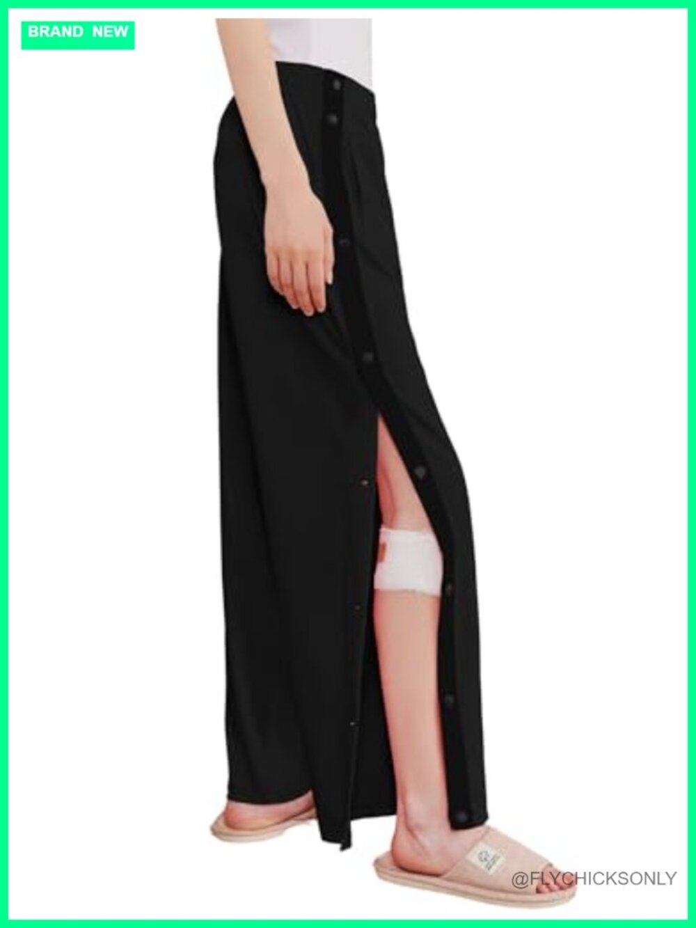Tear Away Pants for Women Side Snap Open Bottom Sweatpants with Pockets